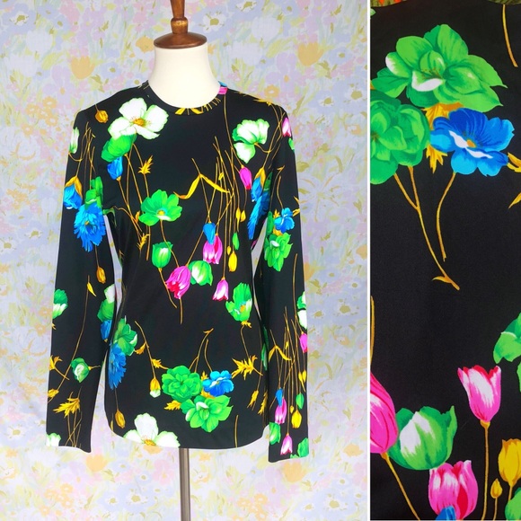 Vintage Tops - True Vintage🌸60s Electric Daisy Long Sleeve Top